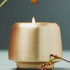 Anthropologie Ambered Topaz LARGE candle in Gold Jar